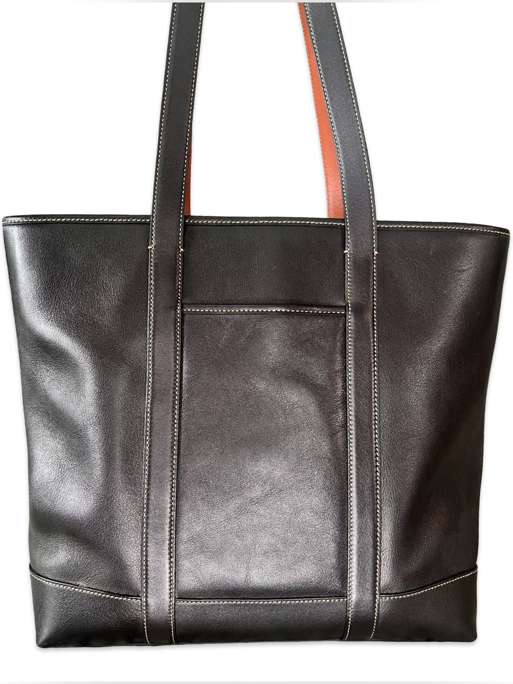 Vintage Coach Hamptons Leather Gallery Tote Bag in Black and Brown - Picture 10 of 11